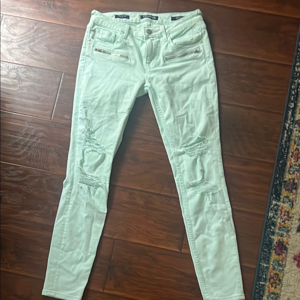 Vigoss Mint Green Distressed Women's Jeans